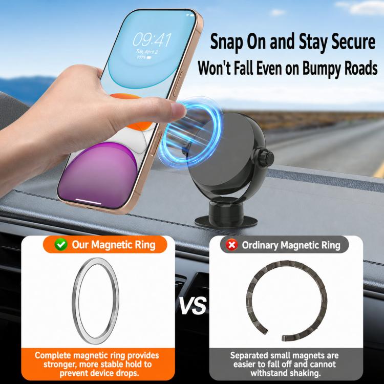 Supporto magnetico girevole a doppio asse per telefono da auto, pieghevole, per navigatore., Dual-Axis Rotatable Magnetic Mount