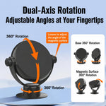 Supporto magnetico girevole a doppio asse per telefono da auto, pieghevole, per navigatore., Dual-Axis Rotatable Magnetic Mount