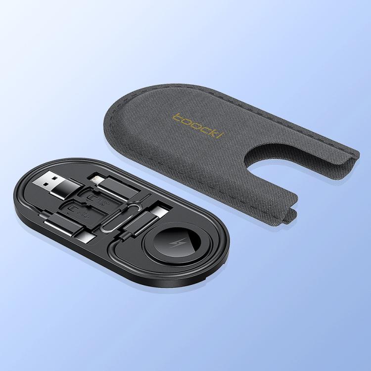 Kit organizer per cavi da viaggio Toocki con caricabatterie wireless per orologi e scheda adattatore USB-C tutto in uno
