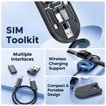 Kit organizer per cavi da viaggio Toocki con caricabatterie wireless per orologi e scheda adattatore USB-C tutto in uno