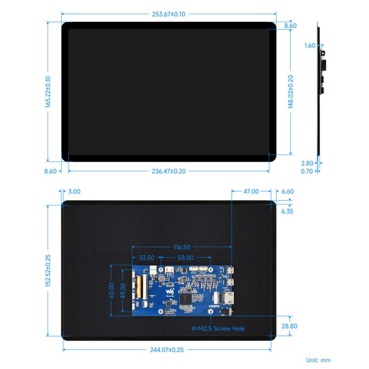 Display touch capacitivo 11" 1920x1200 per Raspberry Pi