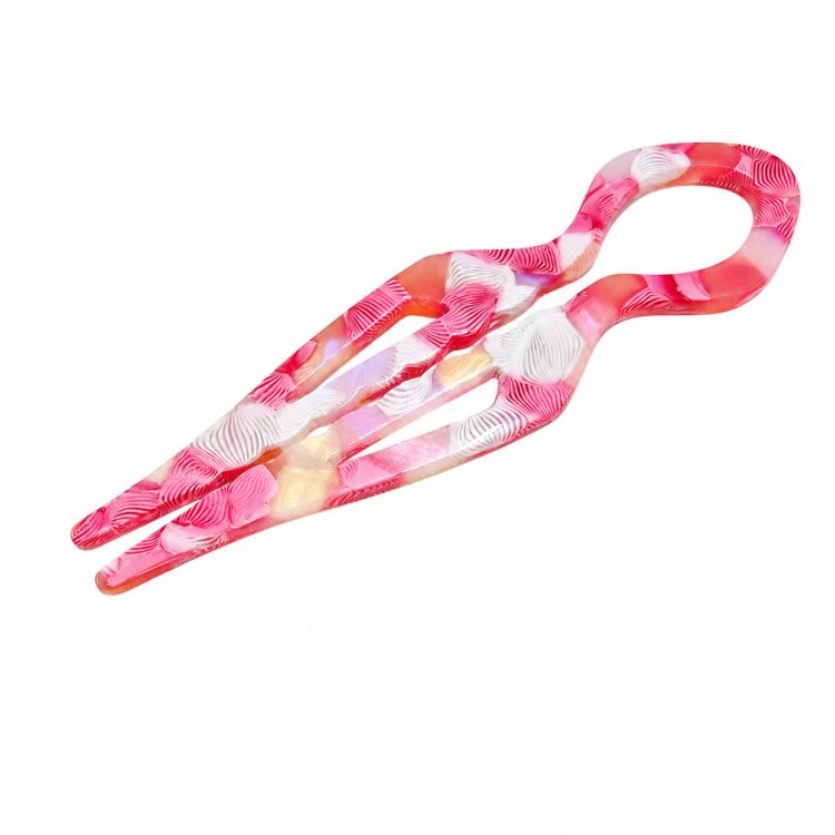 Fermaglio per capelli a U in acetato a forma di pesce 15cm
