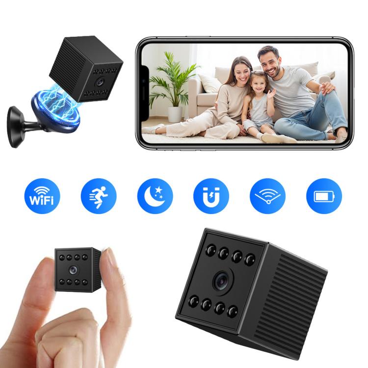 Mini telecamera WiFi ricaricabile 1080P con base magnetica