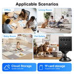 Mini telecamera WiFi ricaricabile 1080P con base magnetica