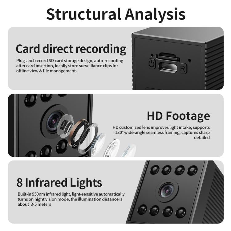 Mini telecamera WiFi ricaricabile 1080P con base magnetica