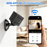 Mini telecamera WiFi ricaricabile 1080P con base magnetica