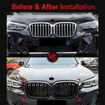Componenti per la modifica della griglia di aspirazione anteriore per BMW X3 G01 / X4 G02 LCI 2022-2024, Single Line, Dual Line