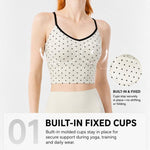 Reggiseno sportivo donna con coppe fisse e supporto laterale