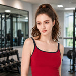 Canotta donna con coppe fisse e doppie spalline sport
