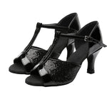 Scarpe da ballo latino donna sandali tacco 5 cm suola camoscio