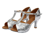 Scarpe da ballo latino donna sandali tacco 5 cm suola camoscio