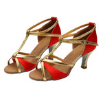 Scarpe da ballo latino donna sandali tacco 5 cm suola camoscio