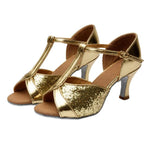 Scarpe da ballo latino donna sandali tacco 5 cm suola camoscio