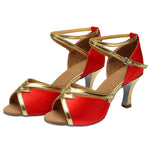 Scarpe da ballo latino donna tacco 5 cm suola camoscio