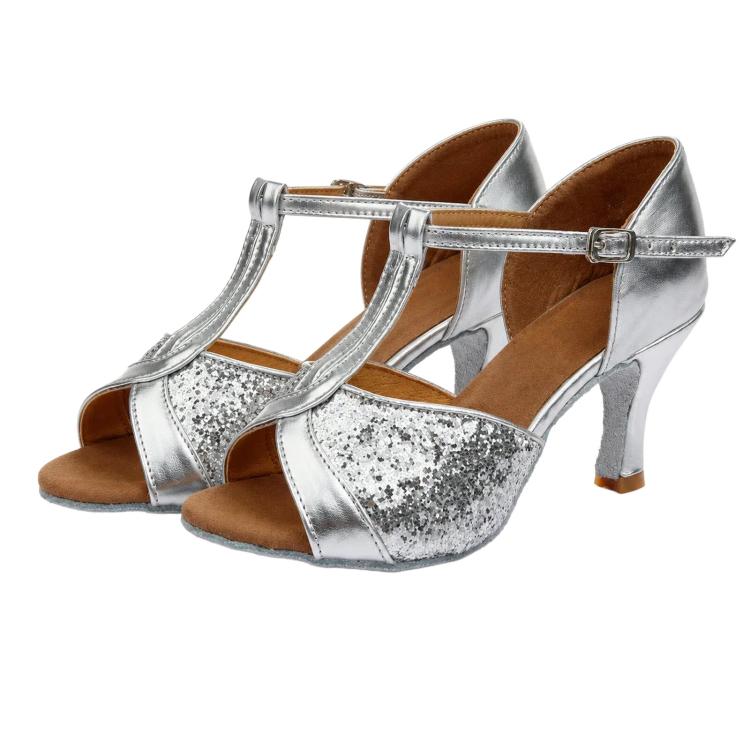 Scarpe da ballo latino donna tacco 5 cm suola camoscio
