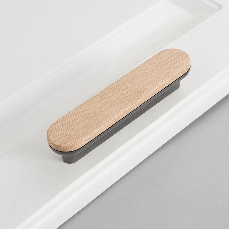 Maniglia per cassetti in lega di zinco effetto legno 8cm
