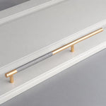 Maniglia a T zigrinata in alluminio per mobili 128-256 mm