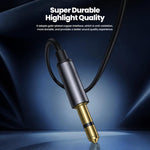 Adattatore AUX per auto Toocki Bluetooth 5.4 con cavo a spirale da USB a jack da 3,5 mm, ricevitore audio wireless con microfono., BT-02