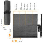 Borsa arrotolabile in tela con 6 tasche porta utensili