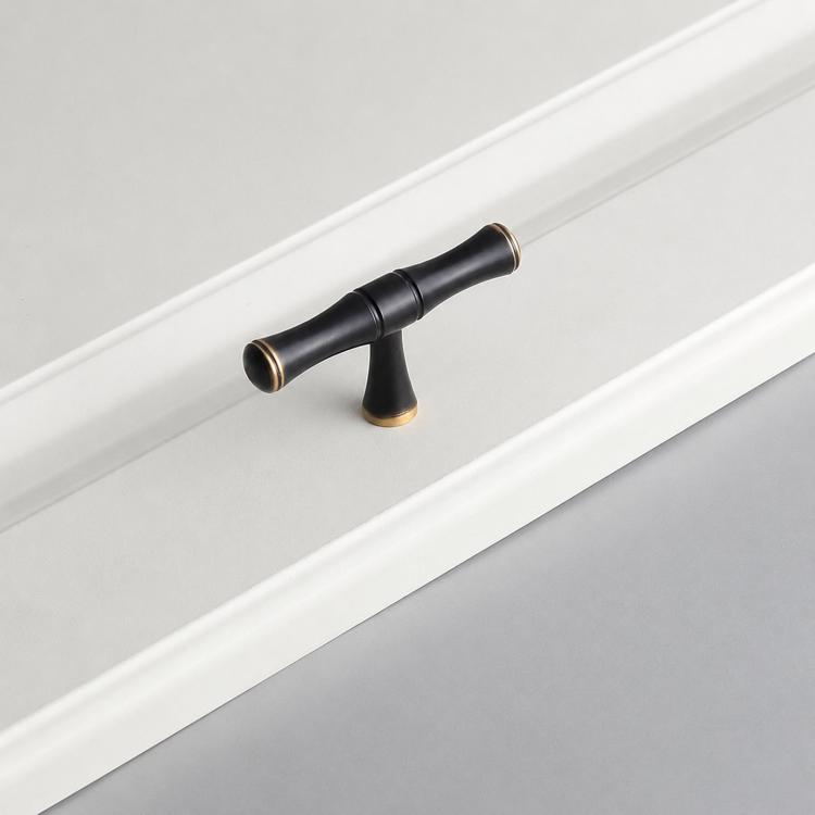 Maniglia per mobili in ottone massiccio con design bambù