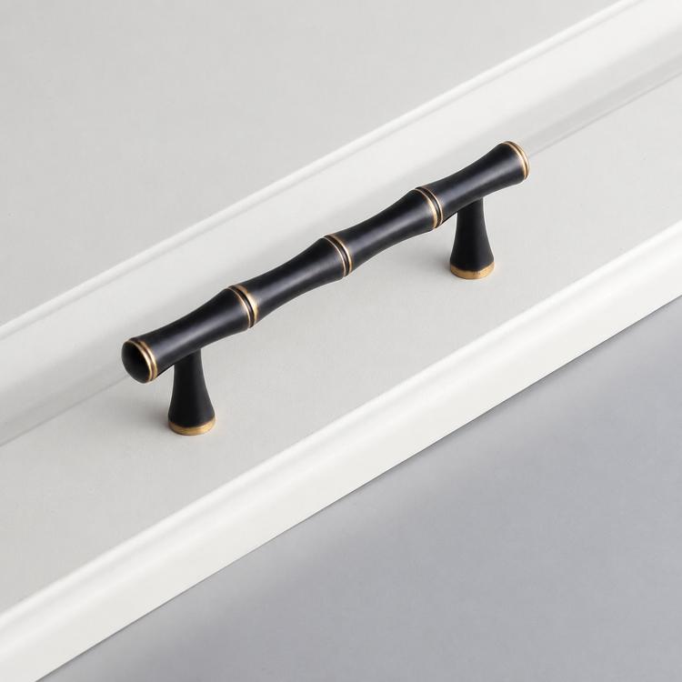 Maniglia per mobili in ottone massiccio con design bambù