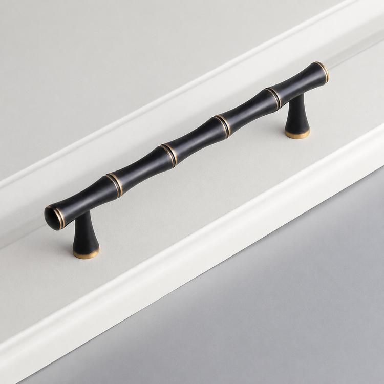Maniglia per mobili in ottone massiccio con design bambù