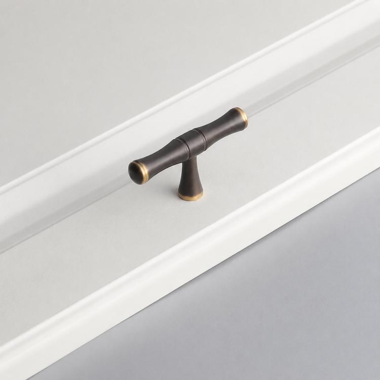 Maniglia per mobili in ottone massiccio con design bambù