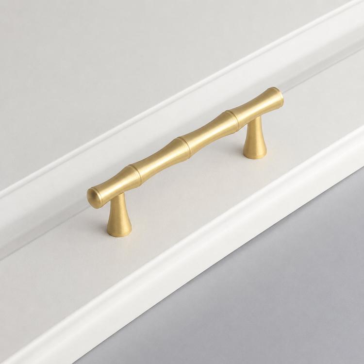 Maniglia per mobili in ottone massiccio con design bambù