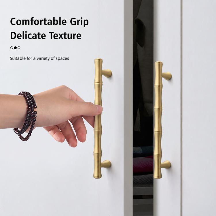 Maniglia per mobili in ottone massiccio con design bambù