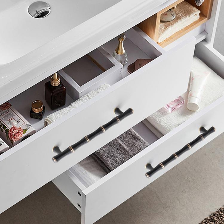 Maniglia per mobili in ottone massiccio con design bambù