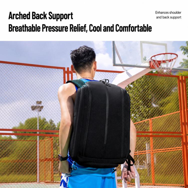 Zaino da basket REMOID 32L con tasca separata per indumenti bagnati nero