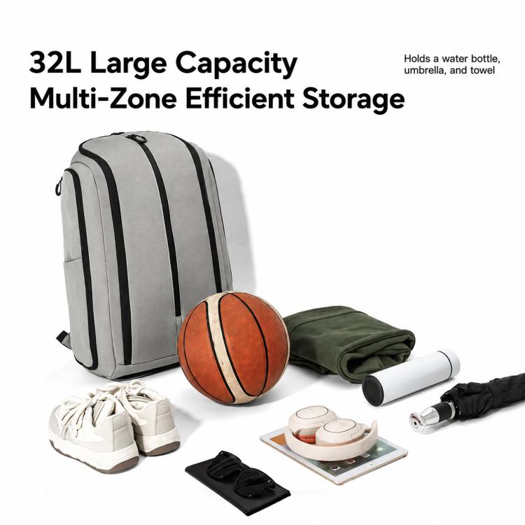 Zaino da basket REMOID 32L con tasca separata per indumenti bagnati nero