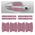 Set 8 adesivi con strass per maniglie e battitacco auto
