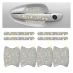 Set 8 adesivi con strass per maniglie e battitacco auto