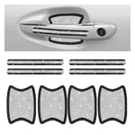 Set 8 adesivi con strass per maniglie e battitacco auto
