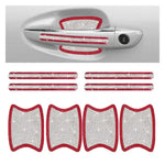 Set 8 adesivi con strass per maniglie e battitacco auto