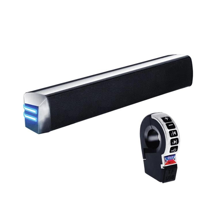 YL-037 Altoparlante per moto a striscia lunga 12V con interruttore sul manubrio, Bluetooth, FM, audio per scooter