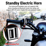 YL-037 Altoparlante per moto a striscia lunga 12V con interruttore sul manubrio, Bluetooth, FM, audio per scooter