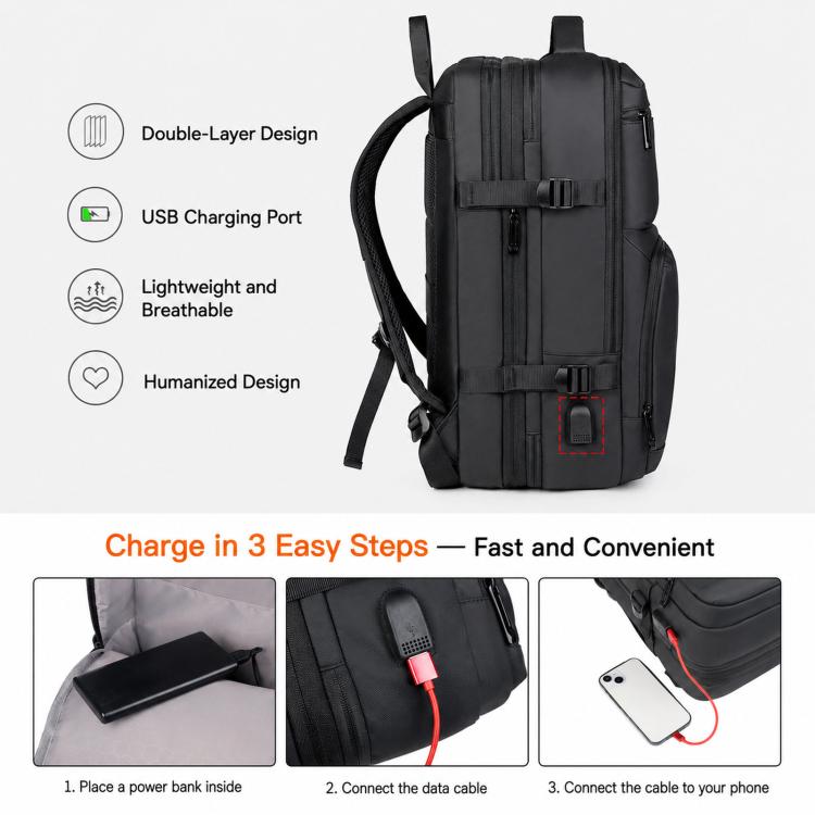 Zaino espandibile REMOID per laptop 15,6" resistente all'acqua