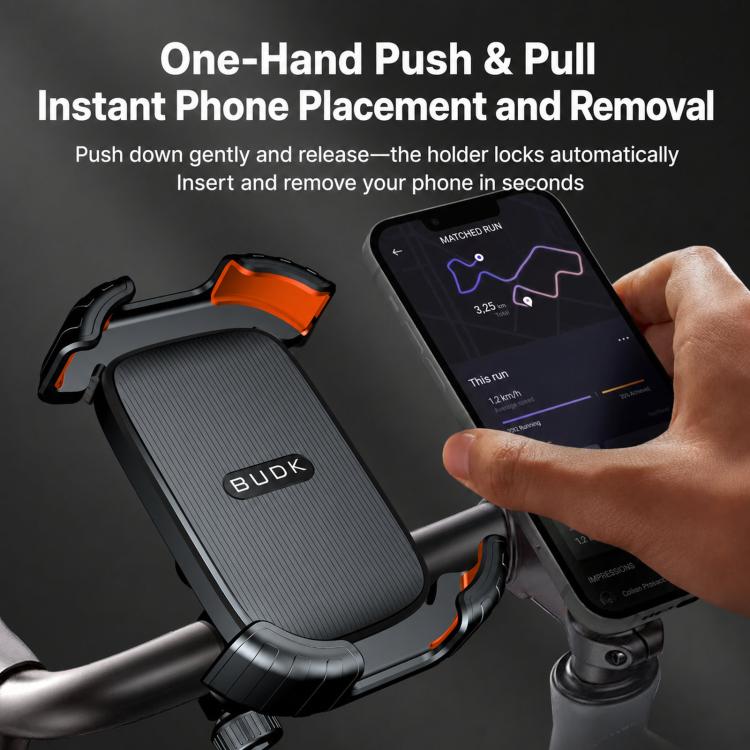 Supporto telefono moto BUDK T02 rinforzato e retrattile
