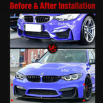 Adesivi e accessori per auto per BMW M3 F80 / F81 M4 F82 / F83 2015-2020, Front Air Blade Black, Front Air Blade Carbon Fiber, Front Bumper Trim Black, Front Bumper Trim Carbon Fiber, Front Lip Black, Lip Carbon Fiber