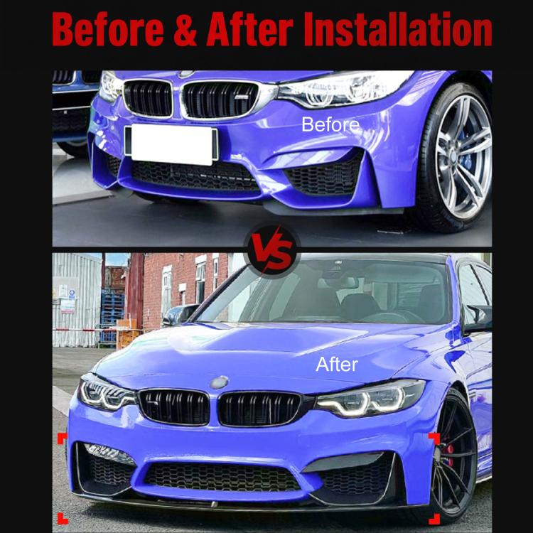 Adesivi e accessori per auto per BMW M3 F80 / F81 M4 F82 / F83 2015-2020, Front Air Blade Black, Front Air Blade Carbon Fiber, Front Bumper Trim Black, Front Bumper Trim Carbon Fiber, Front Lip Black, Lip Carbon Fiber