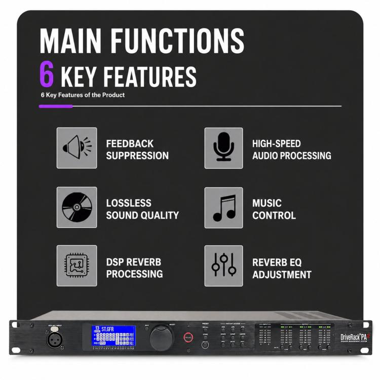 PA2 Processore audio digitale per la gestione degli altoparlanti, 2 ingressi, 6 uscite, crossover DSP, EU Plug, US Plug, UK Plug