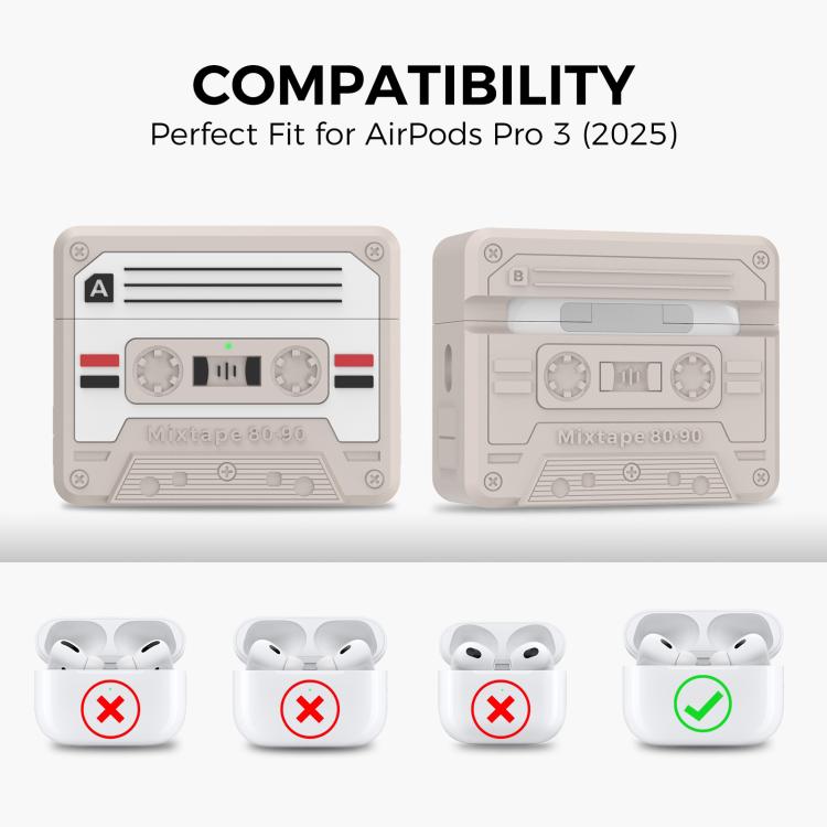 Custodia retrò in silicone con moschettone per AirPods Pro 3