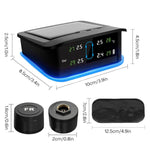 Sistema TPMS monitoraggio pressione pneumatici solare LED