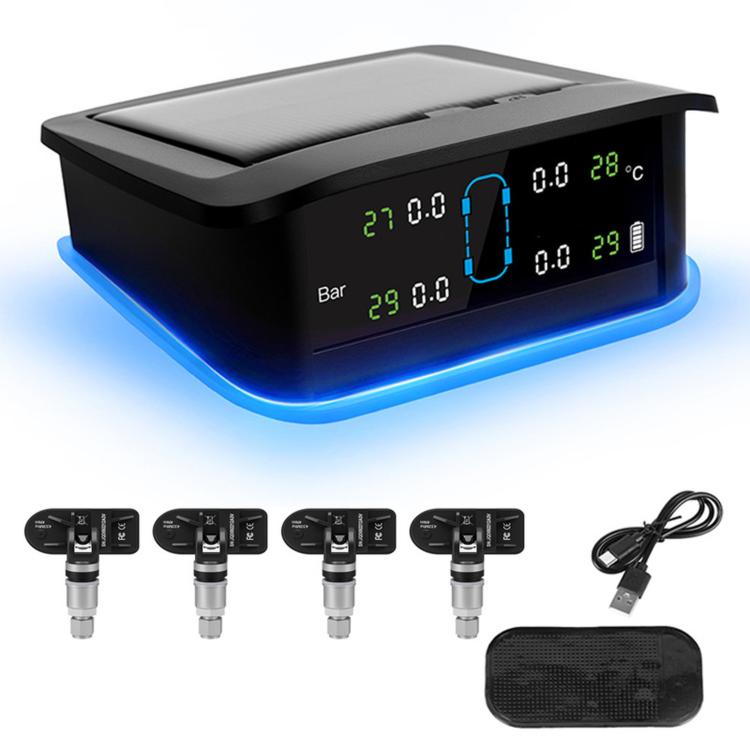 Sistema TPMS monitoraggio pressione pneumatici solare LED