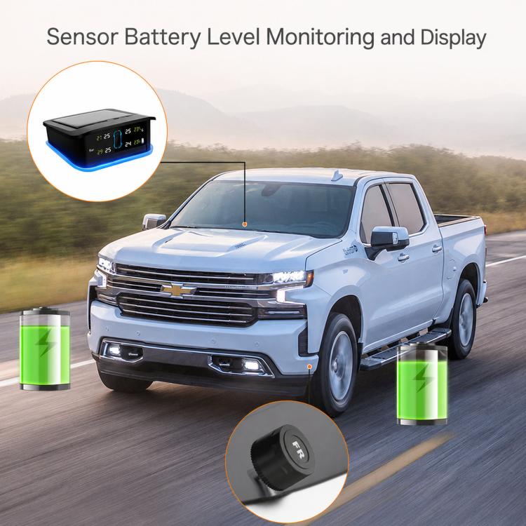 Sistema TPMS monitoraggio pressione pneumatici solare LED