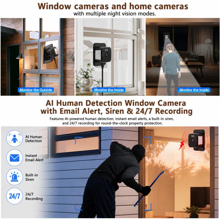 Telecamera di sicurezza domestica intelligente 2K HD Wi-Fi