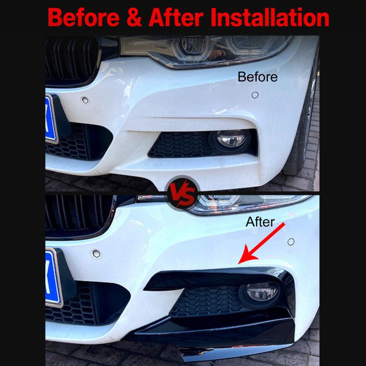 Adesivi per la personalizzazione dell'auto BMW Serie 3 F30/F31 M Pack 2013-2019, Front Lip Black, Front Lip Carbon Fiber, Front Bumper Trim Black, Front Bumper Trim Carbon Fiber