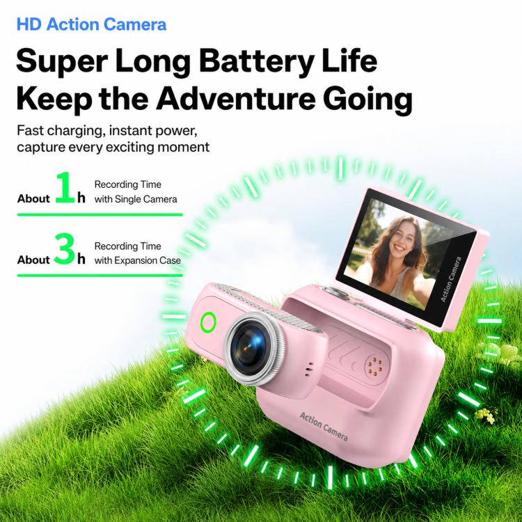 Mini action camera 1080P con schermo flip da 2 pollici e custodia - immagine 15